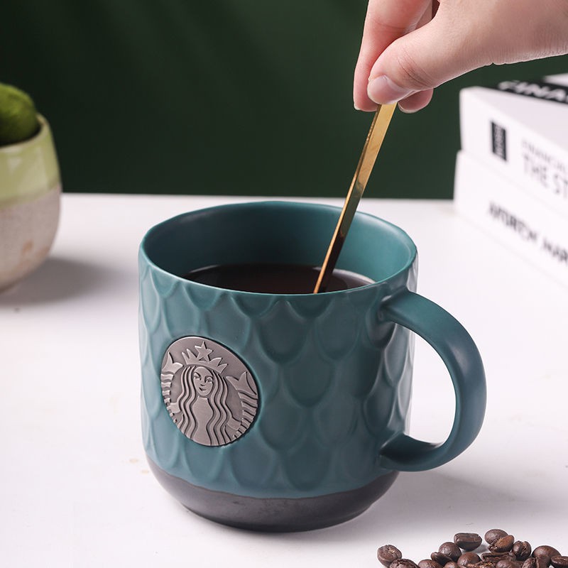 Cốc Uống Nước Starbucks Bằng Đồng Thau In Họa Tiết Vảy Cá Độc Đáo Kỷ Niệm 2019