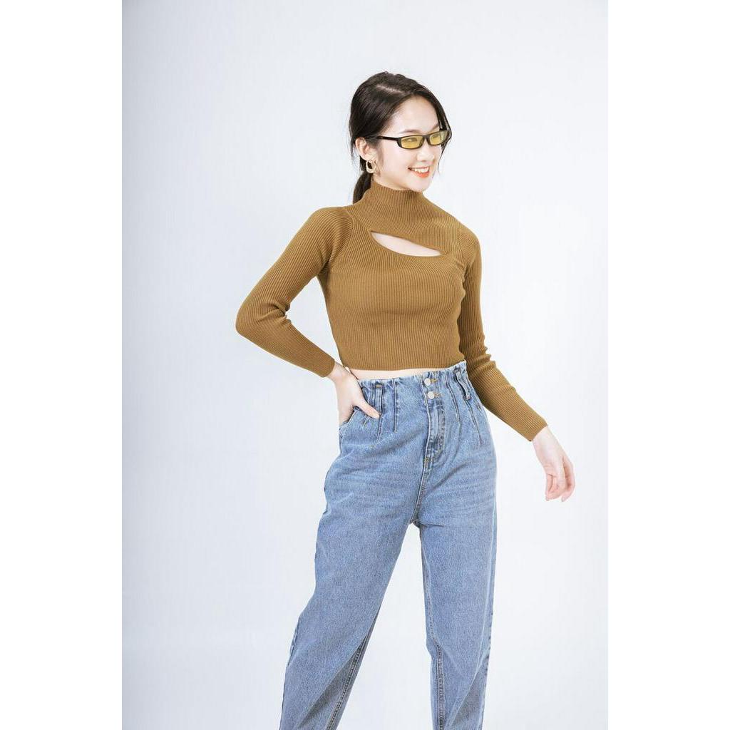 Áo len croptop hở ngực