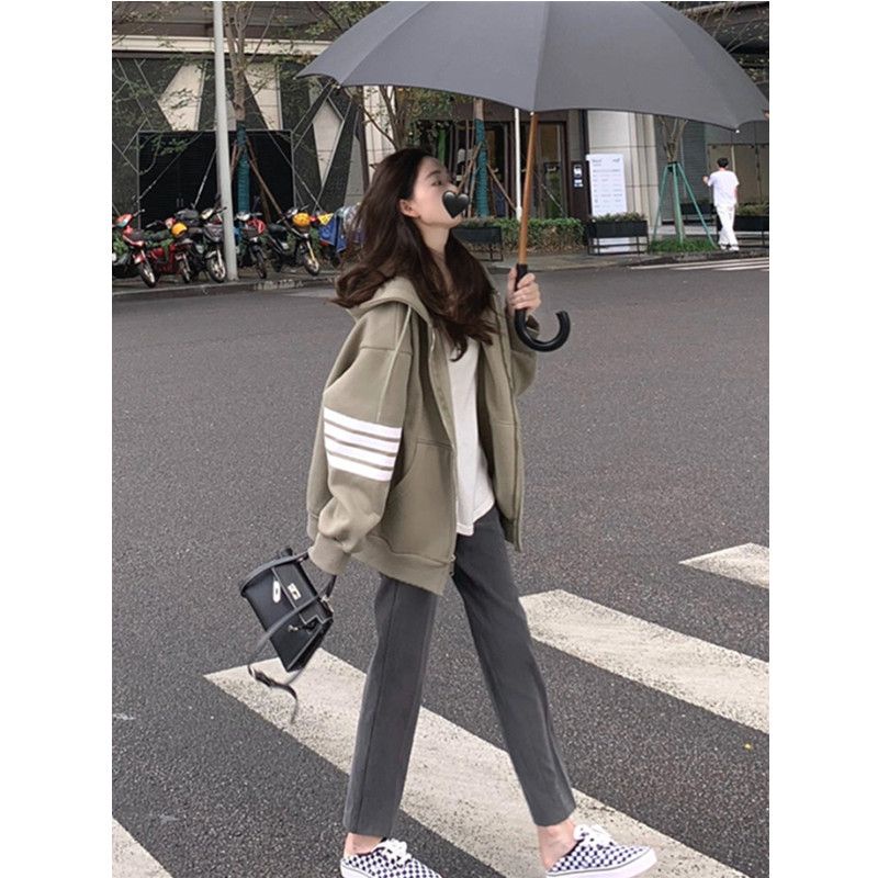 Áo Khoác Bóng Chày Mỏng Dáng Rộng Phong Cách Preppy Thời Trang Mùa Thu Cho Nữ Size S-2XL