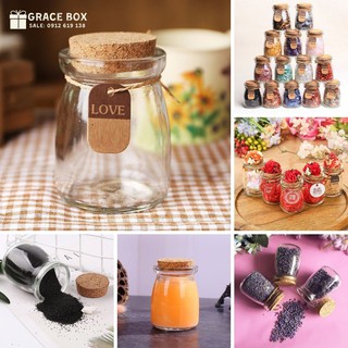 {Giá Sỉ} Lọ Thuỷ Tinh Nắp Gỗ Bần - Size 100ml - Công Ty Bao Bì Grace Box