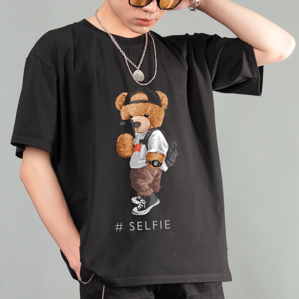 Áo Thun Nam Nữ Tay Lỡ Cổ Tròn Local Brand Nigust N259, áo phông nam nữ Unisex Gấu Teddy đường phố Form Rộng