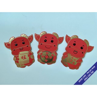 Set Lì xì Trâu đỏ 3D - Siêu dễ thương