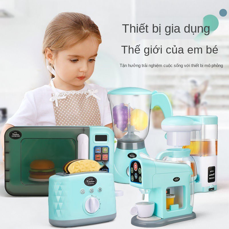 nhà chơi trẻ em Mô phỏng của đồ gia dụng nhỏ, chơi, bếp mini, bộ nấu ăn cho bé trai và gái, máy pha cà phê bánh