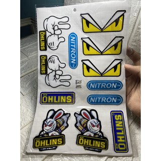 BỘ 12 TEM 3 MẮT LỚN - TEM LOGO DECAL - OHLINS