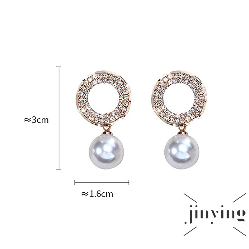 GETNOIVAS Khuyên tai chuỗi hạt ngọc trai nhân tạo phong cách Hàn Quốc