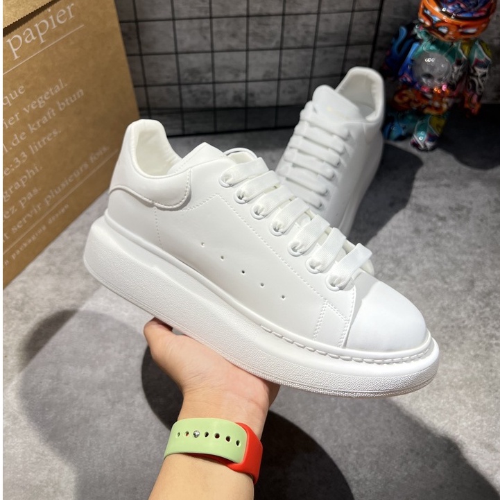 Giày alexander mcqueen nam, nữ gót TRẮNG bản chuẩn 11. Hộp cứng + túi xách+ giấy gói