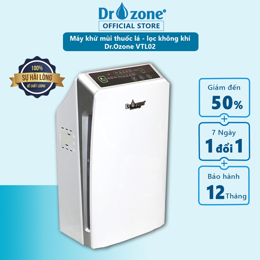 Khử mùi thuốc lá lọc không khí với máy Dr.Ozone VTL02 dùng cho không gian 15-40m2 [ HSVN GLOBAL]