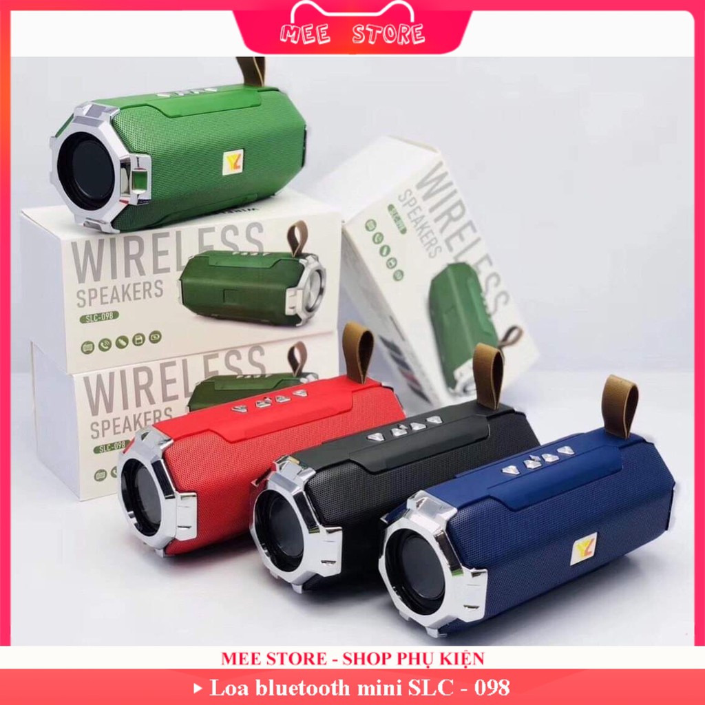 Loa bluetooth mini SLC - 098, có khe cắm thẻ nhớ SD, USB, âm thanh chất, giá sốc - Mee Store 247