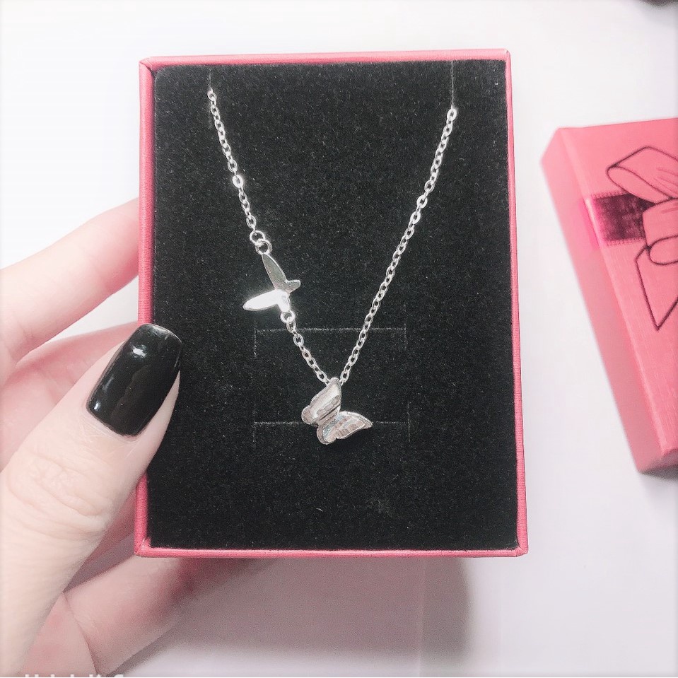 Dây chuyền bạc nữ cao cấp Evasilver mặt Butterfly, dây chuyền chuẩn bạc ta sang trọng