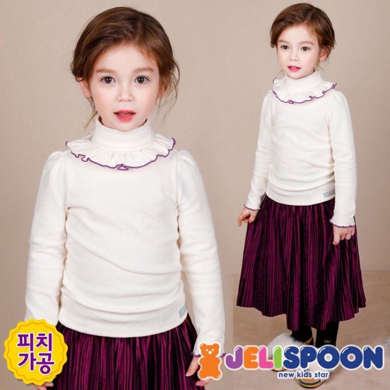 Áo thun cotton cổ 3 phân cho bé gái, hàng VNXK