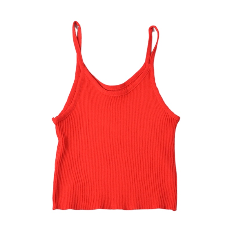 Áo Croptop Dệt Kim Sát Nách Kiểu Dáng Đơn Giản Dễ Phối Đồ Dành Cho Nữ