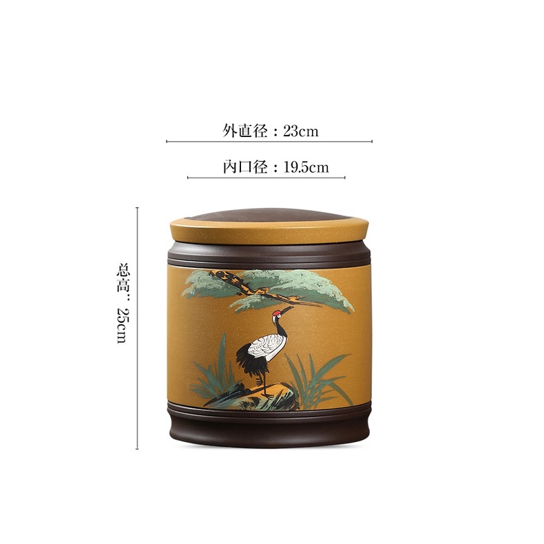 Hũ, Bình Đựng Trà Bằng Chất Liệu Tử Sa Cỡ Lớn Dùng Bảo Quản Các Loại Trà Lên Men (Để Vừa Bánh 357 Gram)