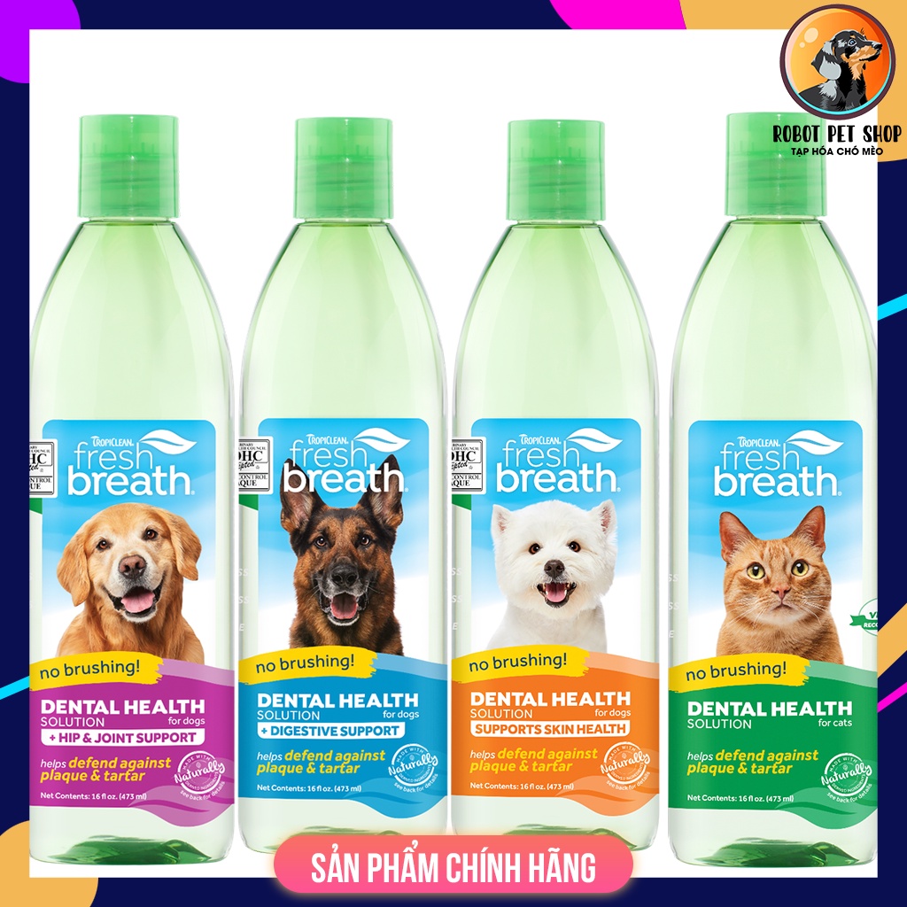 Nước vệ sinh răng miệng cho chó - Tropiclean Fresh Breath Oral Care Water Additive