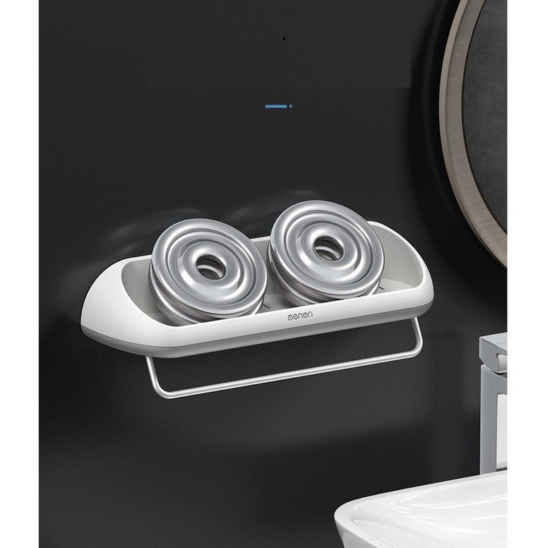 Kệ Nhà Tắm Để Đồ Có Thanh Nhôm Treo Khăn OENON Lắp Đặt Dán Tường Cao Cấp