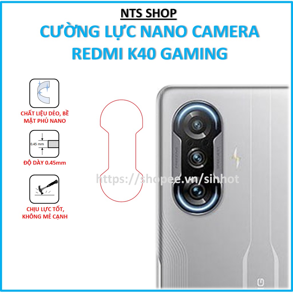 Combo 2 miếng dán cường lực dẻo bảo vệ camera XIAOMI POCO F3 GT / REDMI K40 GAMING