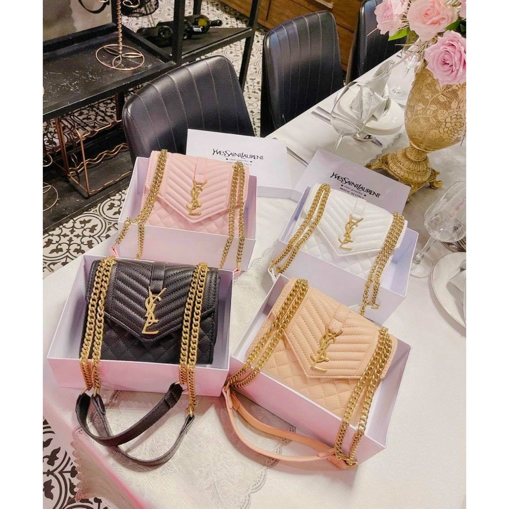 Túi đeo chéo mẫu 2021 Y.S.L thời trang sành điệu da sần ( Ảnh Shop tự chụp)