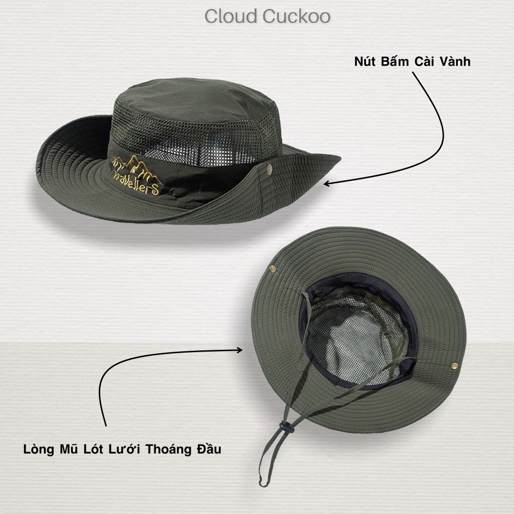 Mũ Bucket Ngư Dân Có Dây Đeo Phù Hợp Che Nắng Mưa Hay Đi Dã Ngoại Camping Cắm Trại- Mã Số: MBK8173