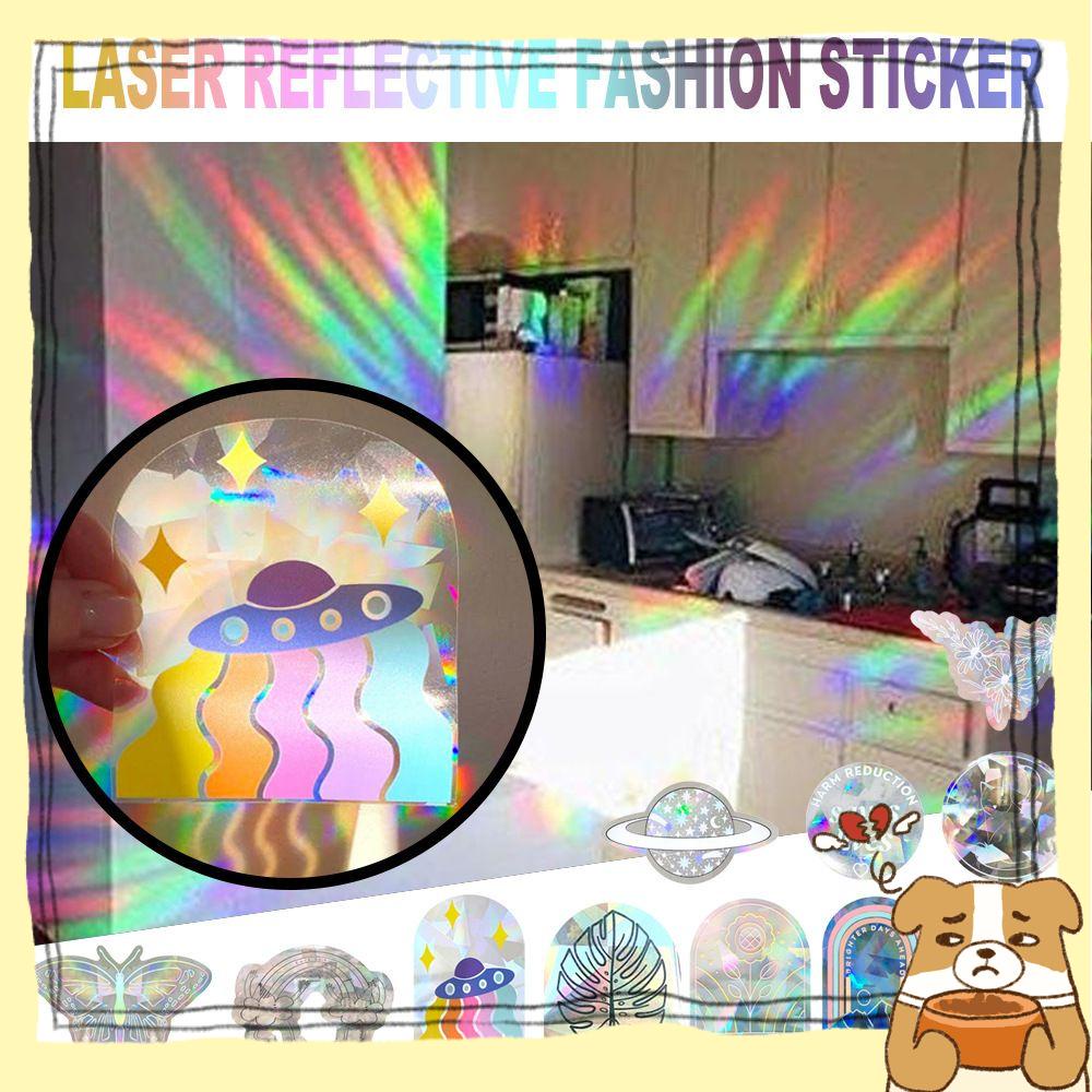 Sticker Dán Cửa Kính Cửa Sổ Hình Cầu Vồng Phản Quang Chống Va Đập Dễ Sử Dụng