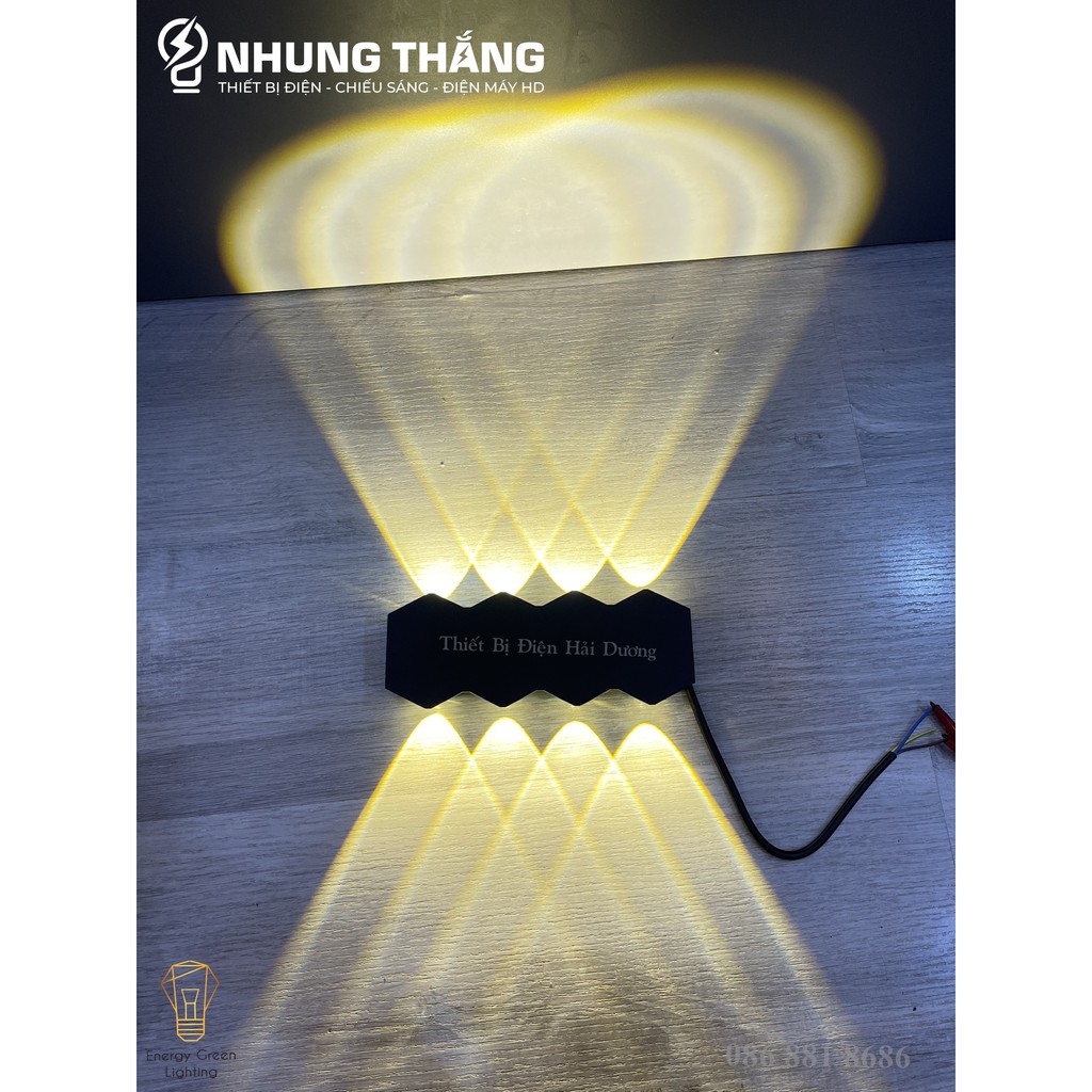 Đèn Hắt Tường Chống Nước 2 Đầu Chiếu Sáng DT-2269 8W Ánh Sáng Trắng/Vàng/Nhiều Màu - Chip Led Siêu Sáng - BH 1 Năm