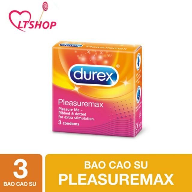 Bao Cao Su gân gai  Durex Pleasuremax hộp 3 cái