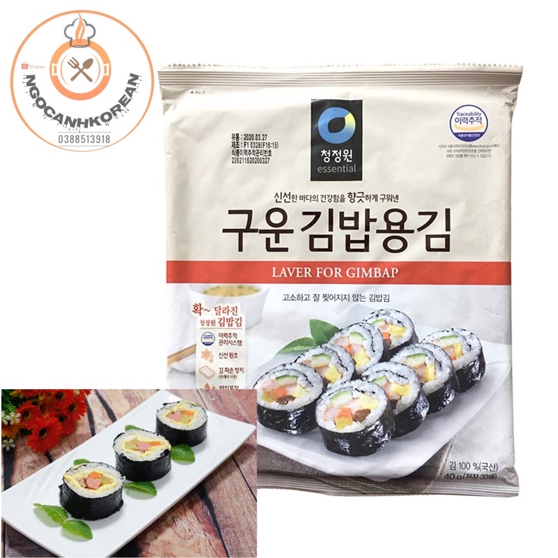 Lá Kim Cuộn Kimbap tệp 20 Lá Deasang