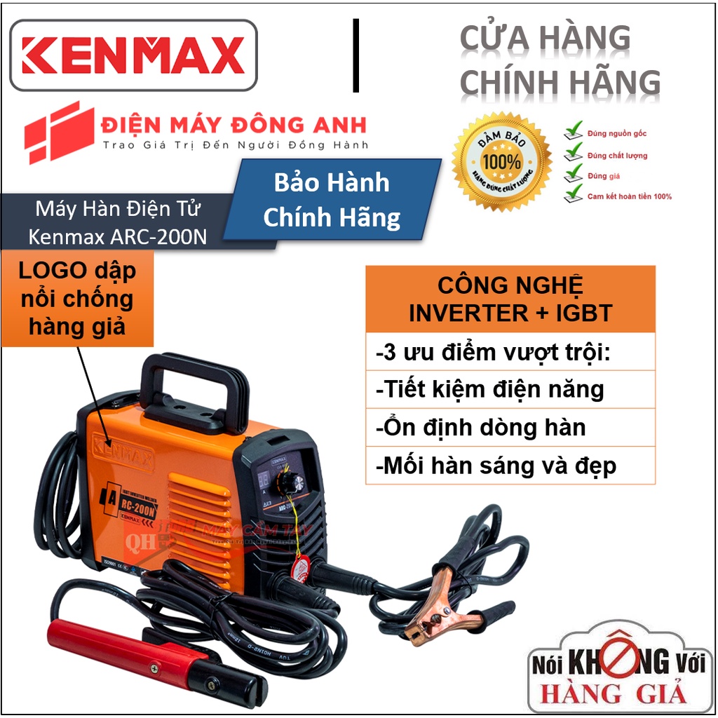 Máy Hàn Que Điện Tử MINI KENMAX ARC 200N | SX tại Thái Lan Theo Công Nghệ Nhật Bản |.