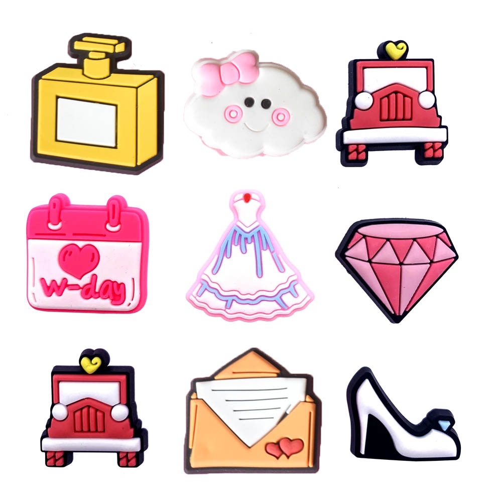 Phụ Kiện Trang Trí Giày Đám Cưới / Xe Hơi Jibitz Crocks Dễ Thương Cho Bé Gái