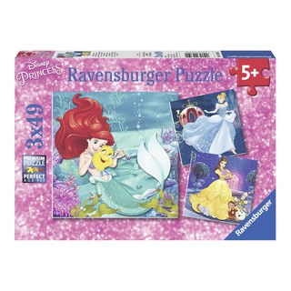 Xếp hình puzzle cuộc phiêu lưu của các nàng công chúa Disney 3 bộ 49 mảnh Ravensburger 09350 2 - Disney license