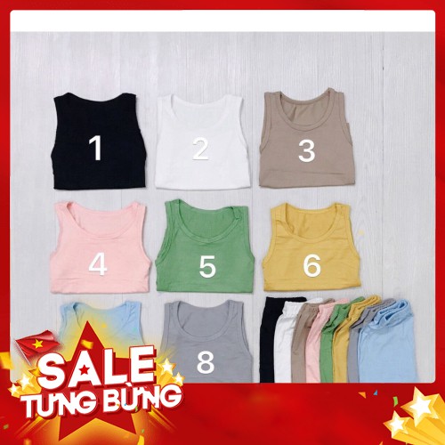 Bộ quần áo trẻ em sát nách Cotton thun lạnh cho bé sơ sinh tới 17kg (HN 512) - Hàng nhập khẩu