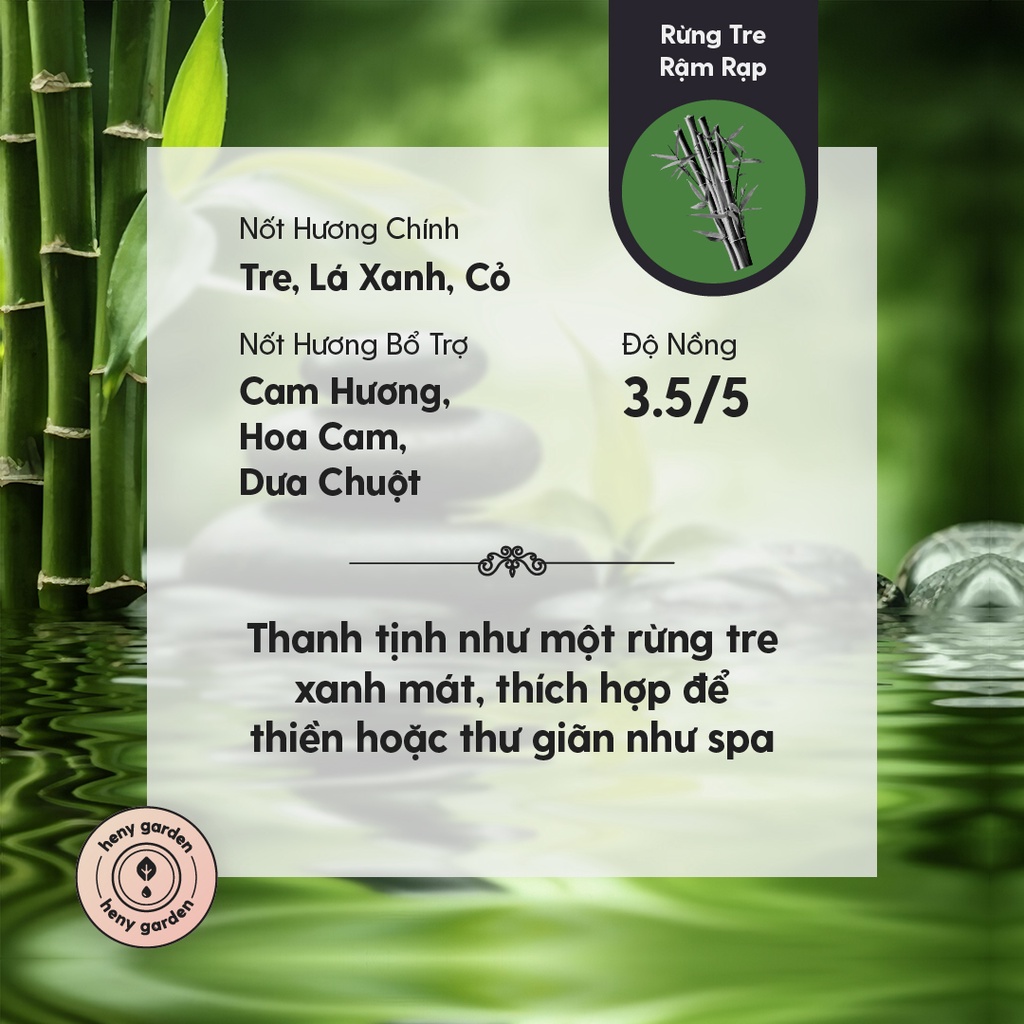 Tinh Dầu Phối Hương Bamboo Thicket (Gỗ Tre Mát) Làm Nến Thơm, Xông Thơm Phòng HENY GARDEN