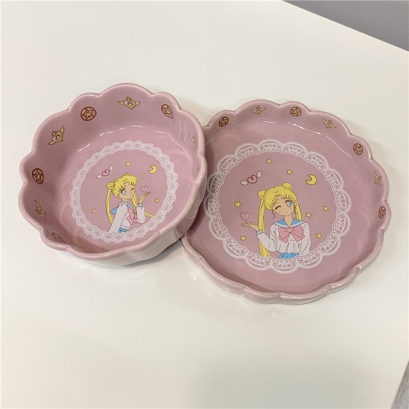 (Đọc kĩ mô tả) Bát, đĩa, dĩa, thìa Thủy Thủ Mặt Trăng, Sakura Thủ Lĩnh Thẻ Bài (Cardcaptor Sakura/Sailor Moon) mẫu 1