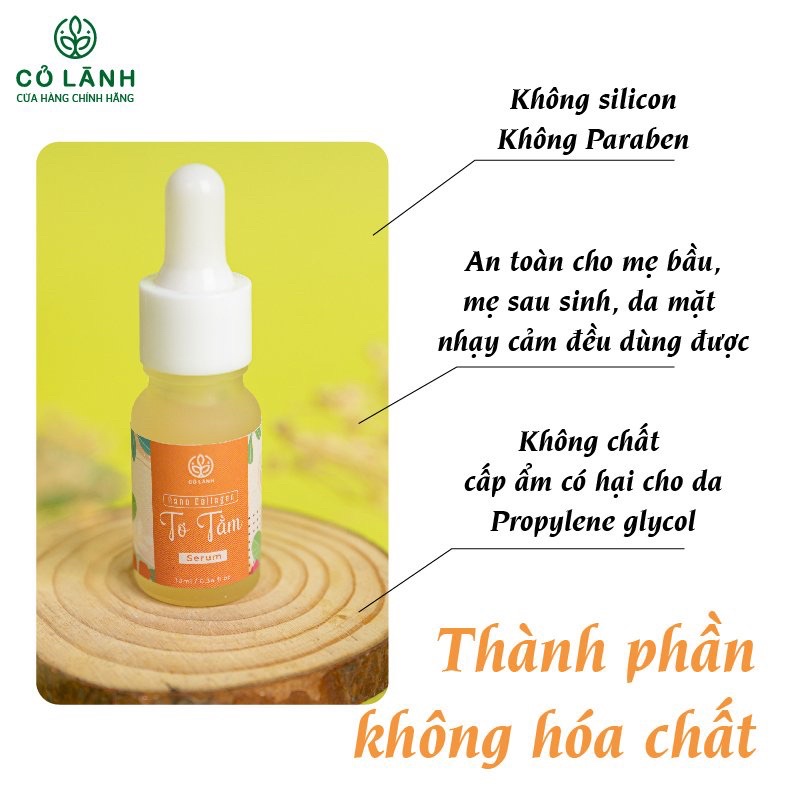 Serum Nano Collagen Tơ Tằm Cỏ Lành 10ml - Làm mờ các vết thâm, nám, tăng sinh colllagen cho da
