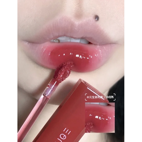 (Sẵn HG08 - Bill Hàn) Son Tint Bóng Siêu Lì Có Màu Son Black Rouge Half N Half Water Glow