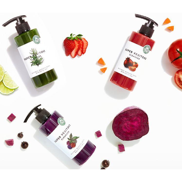 Sữa rửa mặt la Super Vegitoks chiết xuất rau củ giảm mụn tạo bọt dịu nhẹ cho da mụn RM03