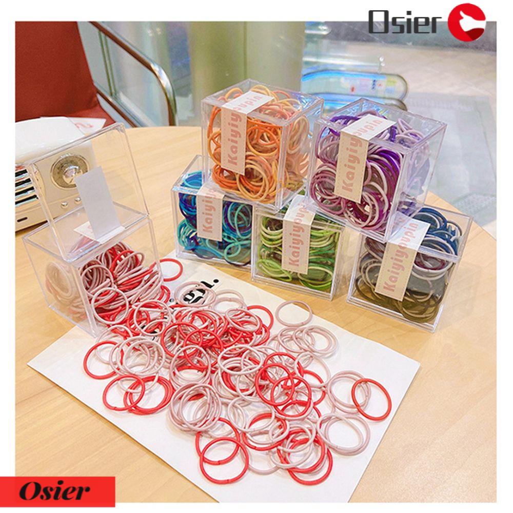 1 Set 100 Dây Thun Cột Tóc Nhiều Màu Phong Cách Hàn Quốc