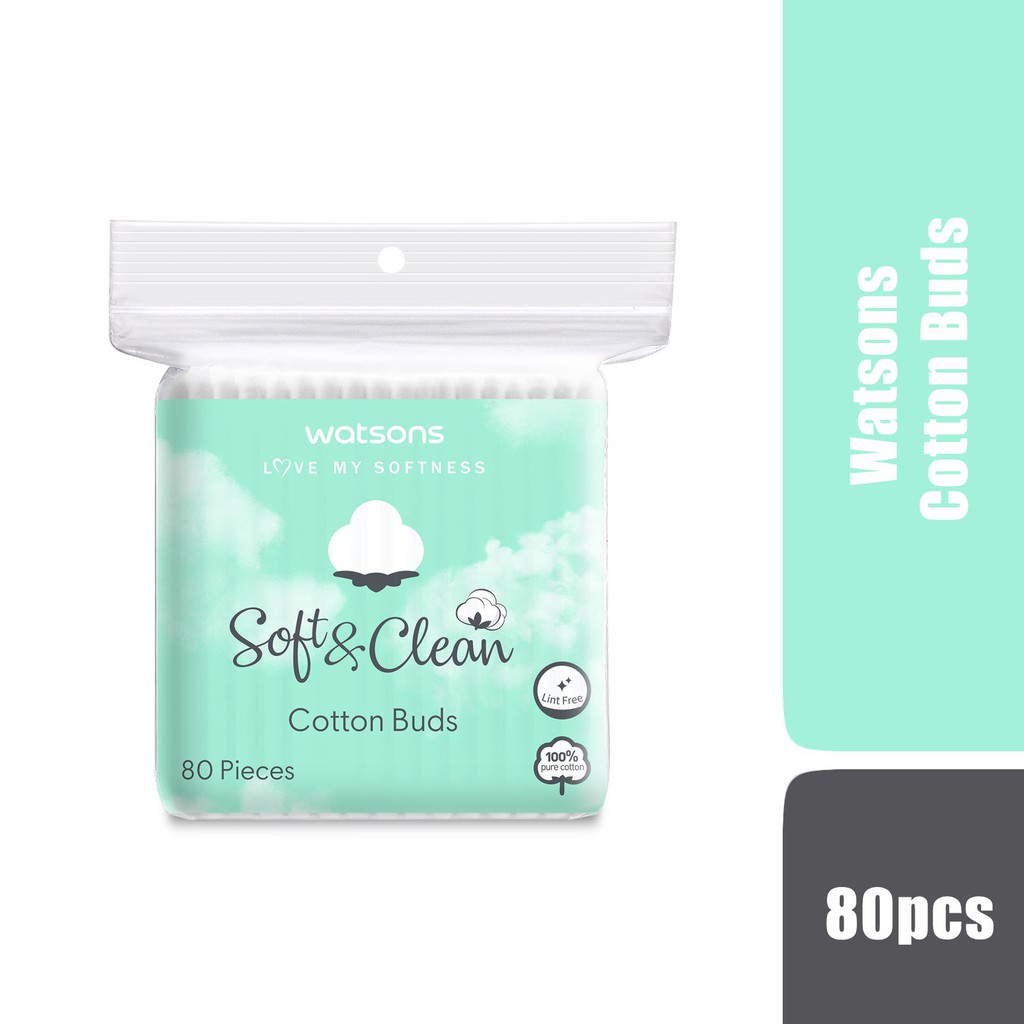 Bông Tăm Watsons Love My Softness Soft &amp; Clean Cotton Buds 80 Cây