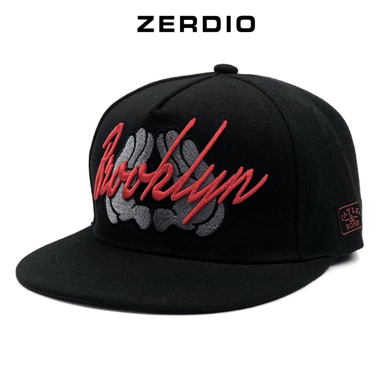 Mũ snapback nam đẹp, Nón hiphop cao cấp Brooklyn thêu họa tiết nổi