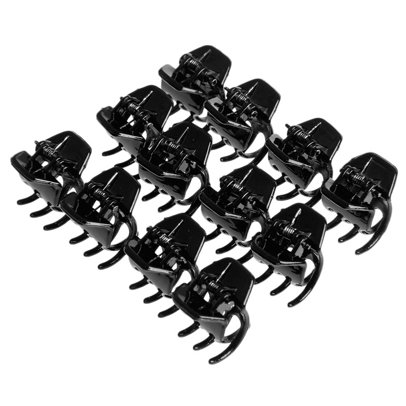 Set 12 Kẹp Tóc Nhựa Mini Tạo Kiểu Thời Trang Cho Nữ Mới