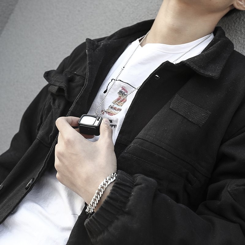 Vòng cổ mặt dây hình camera dạ quang phong cách Hàn Quốc thời trang cho nam và nữ