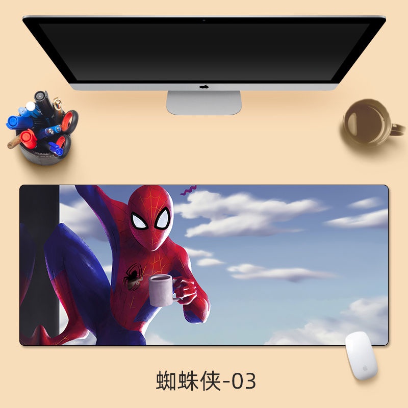 Tấm Lót Chuột Và Bàn Phím Máy Tính 700x300 In Hình Người Nhện anime Sáng Tạo