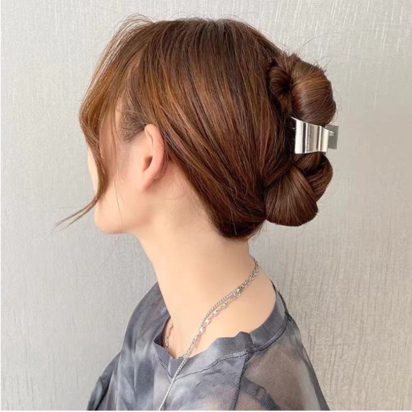 Kẹp búi tóc nữ sành điệu thiết kế mới - cặp tóc hình học bằng kim loại cao cấp đa năng
