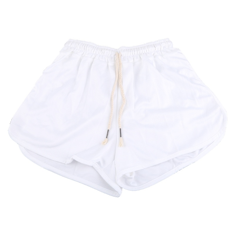 Quần Short Thể Thao Lưng Rút Dây Màu Sắc Trơn Thời Trang Mùa Hè Cho Nữ