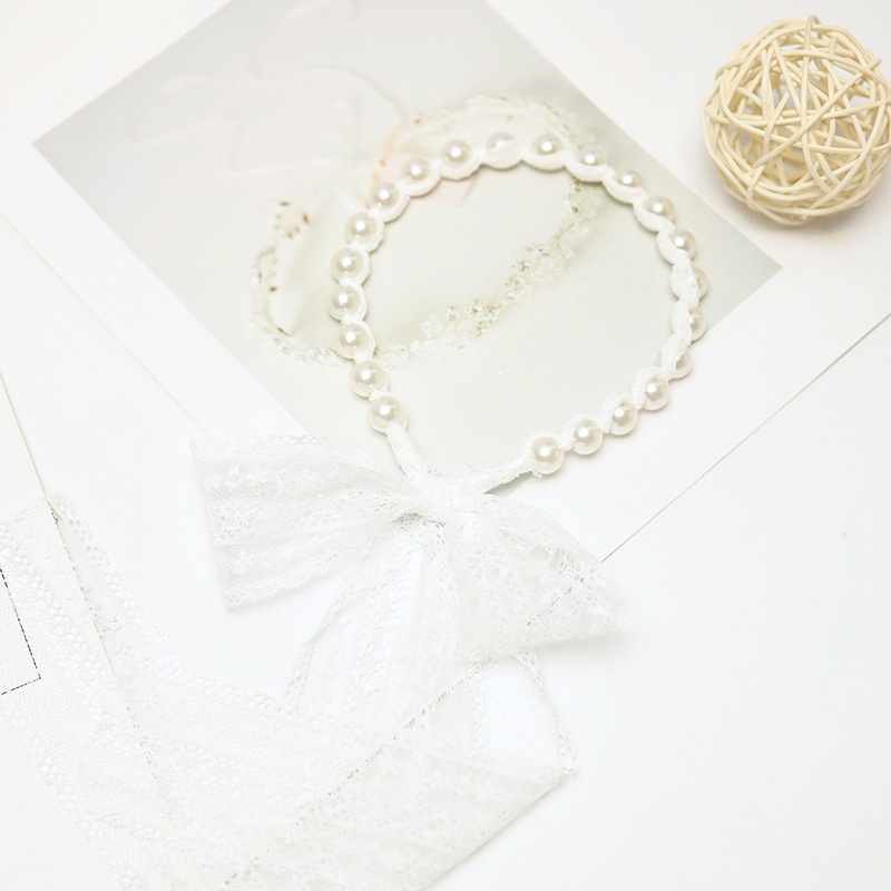 Băng Đô Nơ Đính Ngọc Trai Xinh Xắn Theo Phong Cách Hàn Quốc Dành Cho Bé Gái