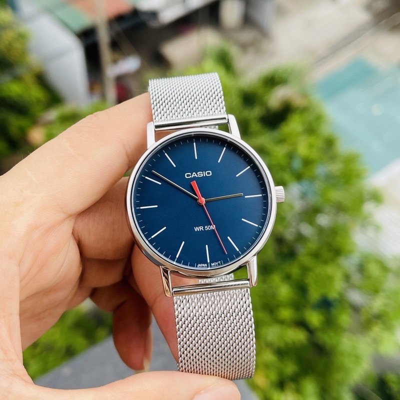 Đồng hồ Nam Casio MTP-E171M, đồng hồ chính hãng, dây mesh