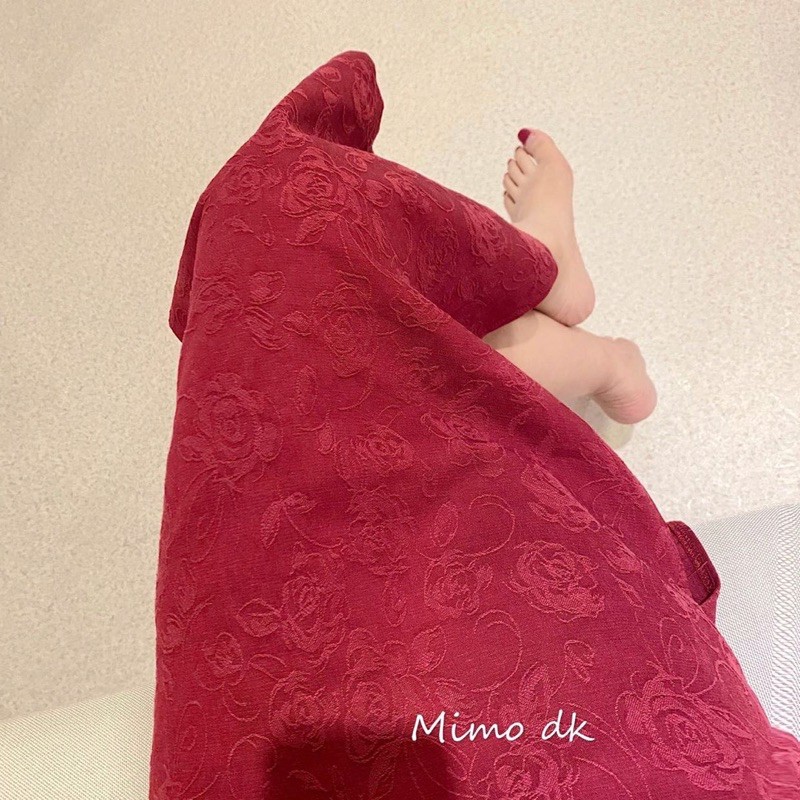 Đầm rượu vang đỏ cổ hoa sen - đầm thiết kế dây cổ đính hoa Ulzzang siêu đẹp sexy sang chảnh ❤️