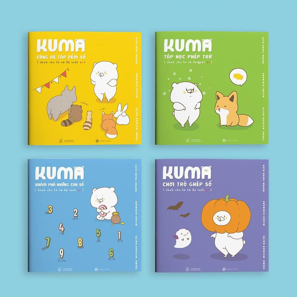 Sách - Set 4 cuốn Kuma làm quen với môn Toán - dành cho trẻ từ 2-6 tuổi