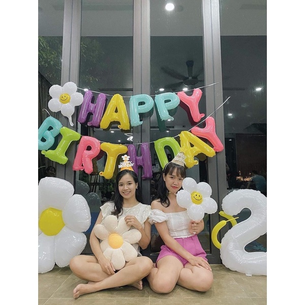 Bóng chữ sinh nhật happy birthday màu pastel nhiều màu sắc