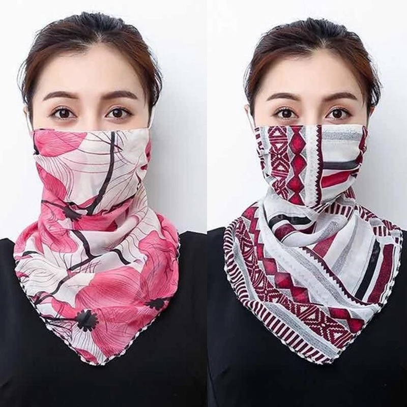 Khẩu trang đa năng che kín mặt vải thoáng mát họa tiết phụ nữ
