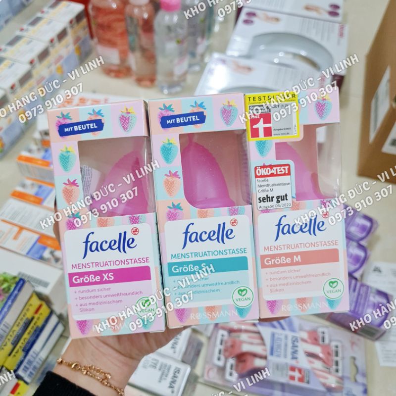 MẪU MỚI ĐỦ BILL- CỐC NGUYỆT SAN FACELLE ĐỨC ĐỦ SIZE