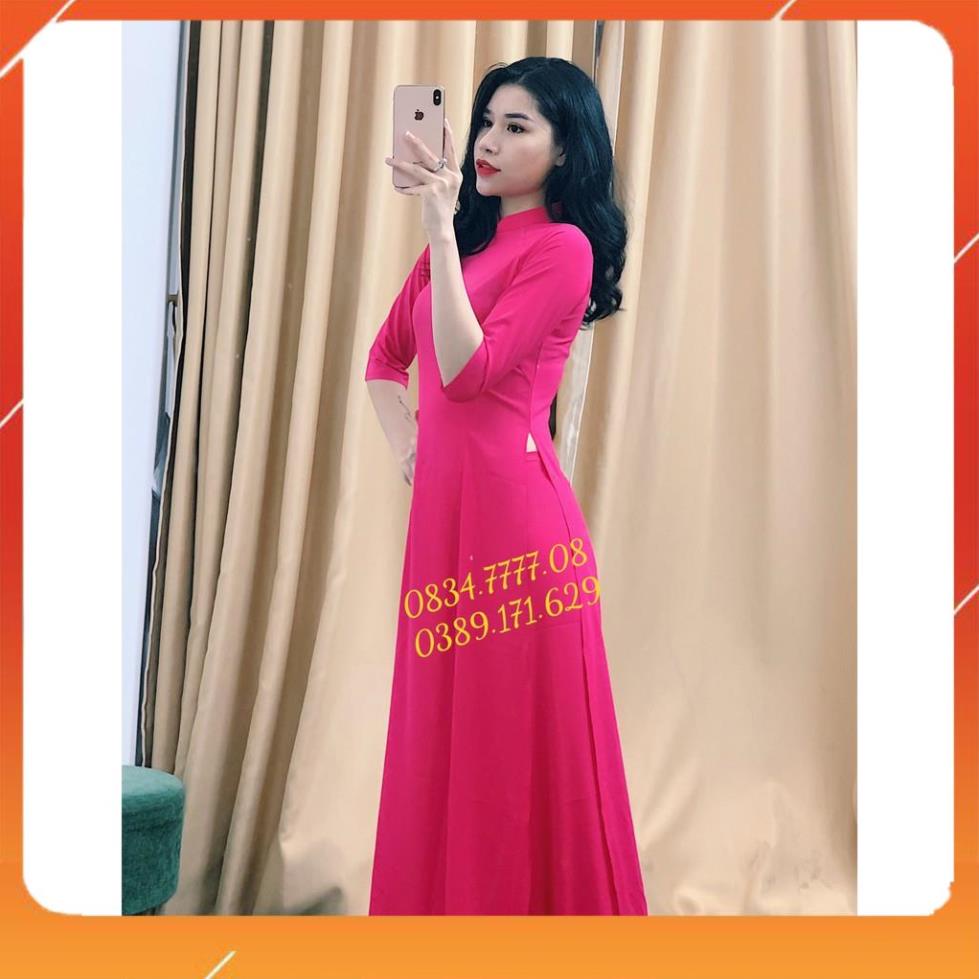 Áo Dài Trơn Màu Hồng Sen Siêu Hot, Mầu Mới